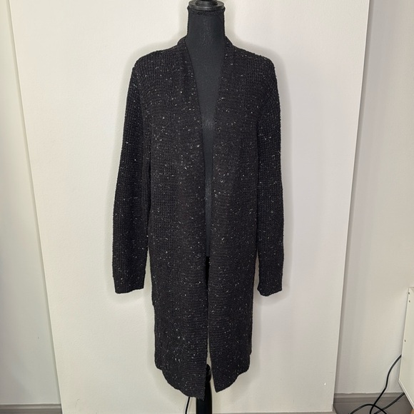 Old Navy Knit Long Open Front Cardigan Sweater in Black Women's Size XL - Picture 1 of 7